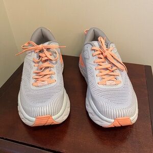 Hoka One Bondi 7   -  Harbor Mist/Coral Running Shoes  - Women size 7